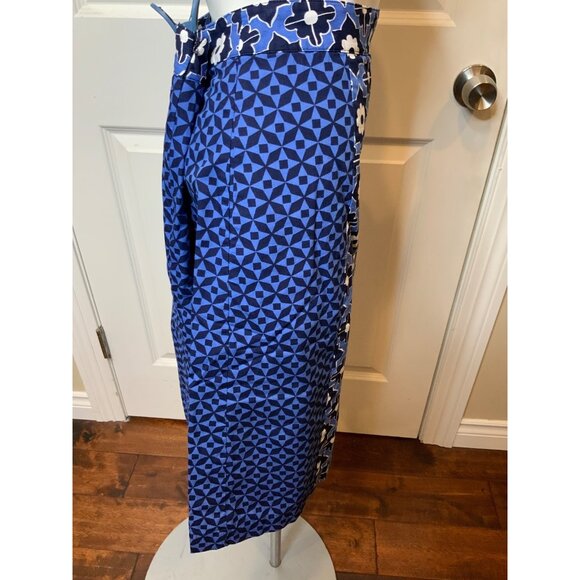 Boden Blue & White Floral & Geometric Patterned A-Line Skirt, 10R Size - Picture 3 of 8